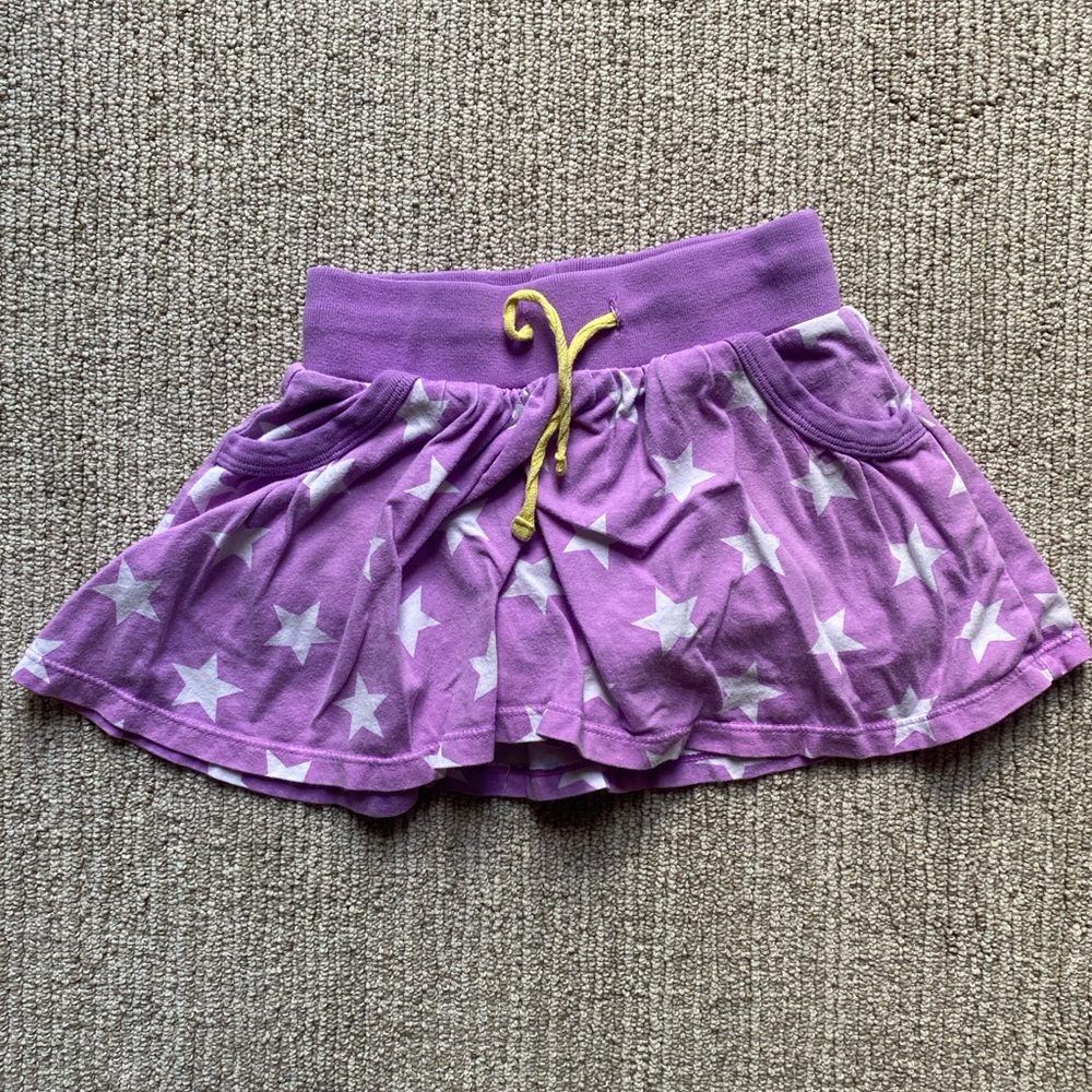Mini Boden Size 2/3Y Purple Star Print Kids Skort